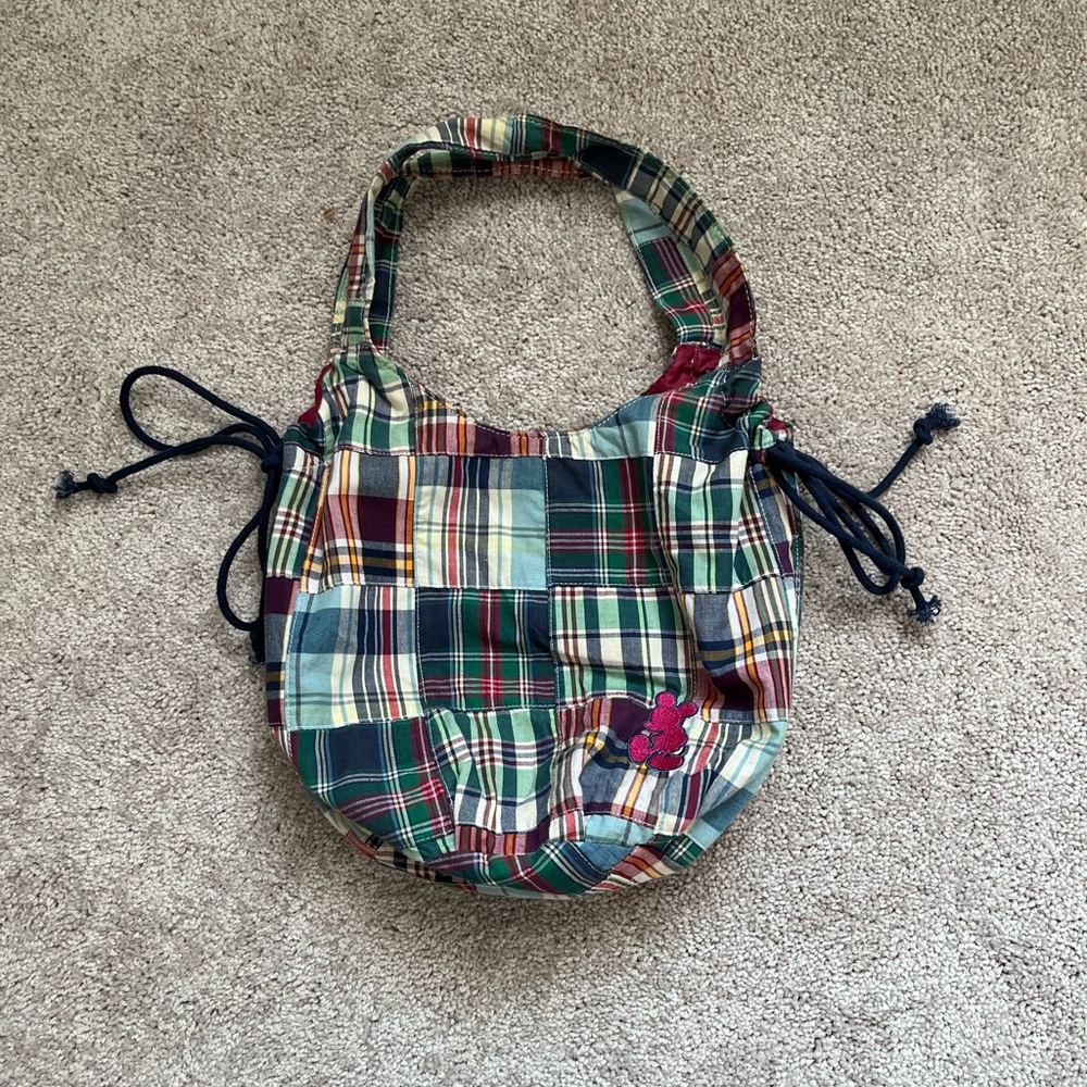 🏰✨ Disney Mickey Mouse Patchwork Plaid Hobo Bag & Matching Wallet Set ✨🏰 - Picture 2 of 9